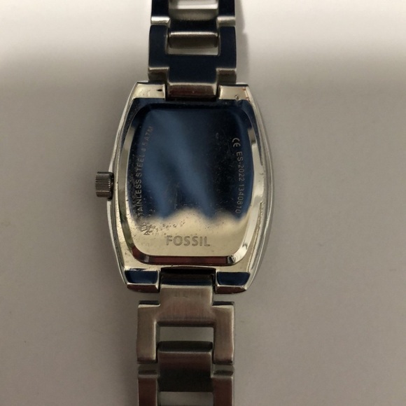 Vintage Silver Rhinestone Fossil Watch